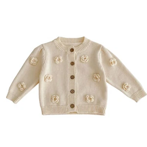 Girls Sweatshirt Knitwear Cardigan Baby Coat Winter Clothes Bolero Tops Kids - Picture 1 of 26
