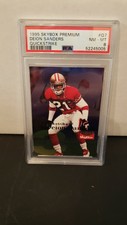 1995 SKYBOX PREMIUM DEION SANDERS QUICKSTRIKE PSA 8 NM-MT SAN FRANCISCO 49ERS