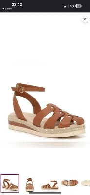 Brand new Vince Camuto-Broica Wedge Sandal Cognac color. - Image 1 of 4