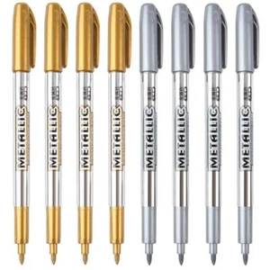 Dyvicl Metallic Markers Pens - Silver and Gold Paint Pens for Black Paper Gla... - Picture 1 of 8