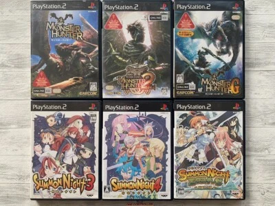 SONY PS2 Monster Hunter 1 & 2 & G & Summon Night 3 4 & Exthese set from Japan - Image 1 of 4
