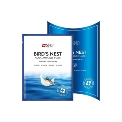 100% SNP Bird's Nest Aqua Ampoule Mask Pack 25ml x 10'sheets - Bird Nest Mask - Image 1 of 4