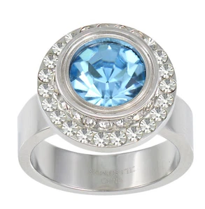 S.Michael Designs Stainless Steel Interchangeable Crystal & CZ Ring - SIZE 6 - Picture 1 of 4