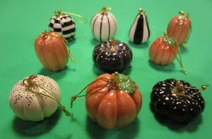 LENOX MINI PUMPKIN 10 miniature Halloween Tree Ornaments Thanksgiving NEW in BOX - Picture 1 of 4