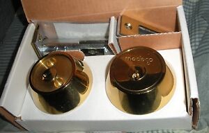 NEW Medeco Maxum Double Cylinder Deadbolt Bright Brass 2 3/4" bset 