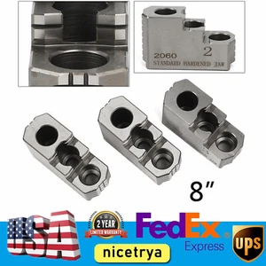 8'' Hard Jaws For Kitagawa B208 Type 1.5mmx60 CNC Lathe 3 Set Lathe Chuck - Picture 1 of 16