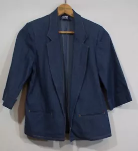 Vintage Denim Jeansjacke Blazer Mantel 80er Baumwolle Blau Union Made in USA 80s - Bild 1 von 10