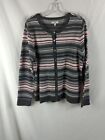 CROFT & BARROW  Large Cardigan Sweater Button Front Pink White Gray Spring NWOT