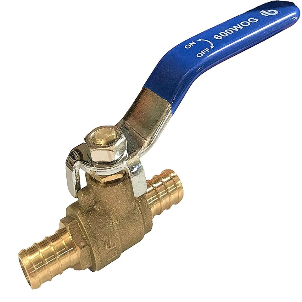 UTAH PNEUMATIC Vermont Pex Fittings pxv-12 1/2"Pex Plumbing Brass Ball Full Port Stop Pack of 5