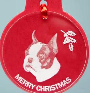 BOSTON TERRIER HUND ORNAMENT, LUCITE, - Bild 1 von 2