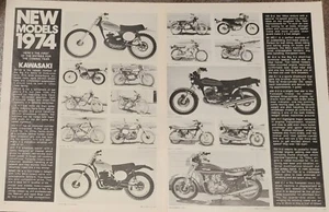 Kawasaki Motorcycle Models for 1974 Print Article KX450 F9 350 F11 250 Z1 900 S3 - Picture 1 of 1