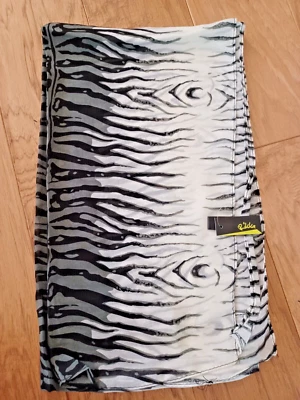 CHAL BUFANDA CUELLO ESTAMPADO CEBRA NEGRO Blanco Elegante Chic Mod Retro Vibraciones NUEVO Transparente Foto 1 de 4