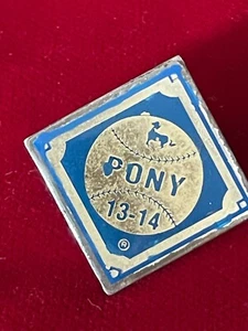 Pony Baseball 13-14 Epoxy Tie Lapel Pin .75" - Picture 1 of 2