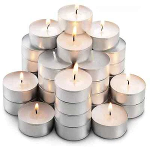 50x Tea lights Candles 8 Hour Long Burn Nightlight Unscented Tealight Smokeless - Picture 1 of 7