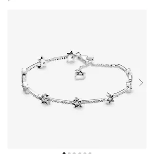 PANDORA Sterling Silver Celestial Stars Bracelet Size 7.9 in. NEW IN BOX - Picture 1 of 8