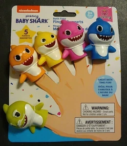 🔥 Nickelodeon Pinkfong Baby Shark Vinyl 5 Finger Puppets Age 3+ Bath Time - Picture 1 of 2