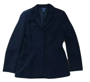 Ann Taylor Women Black Blazer Hidden Button Career Polyester Blend Lined Size 6 - Picture 1 of 11