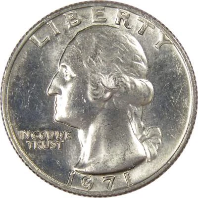 1971 Washington Quarter BU Uncirculated Mint State 25c US Coin Collectible - Image 1 of 2