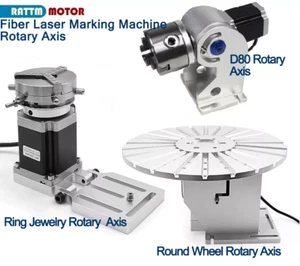 D80/Round Wheel/Ring Jewelry Rotary Axis For Fiber Laser Marking Machine - Picture 1 of 17