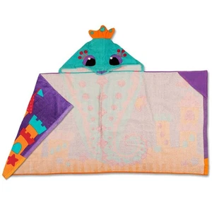 Stephen Joseph 46"x24" Seahorse Hooded Towel Soft Velour Swim Beach Bathrobe - Picture 1 of 2