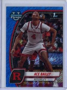 Ace Bailey 2025 Bowman Chrome U 1st Blue Shimmer /35 #1 Rutgers - Picture 1 of 2