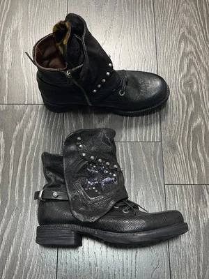 Womens A.S. 98 Airstep Leather Boots Zip Buckle Laces Shoes Biker Gothic Size 36 - Image 1 of 4
