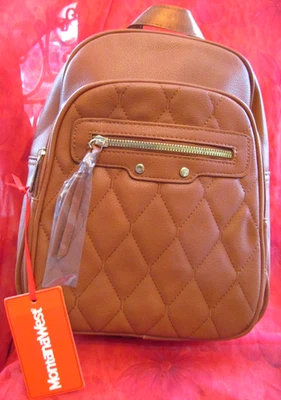 Montana West Chocolate Brown Quilted Backpack  NWT - Image 1 of 4