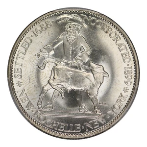 1938 New Rochelle Commemorative Silver Half Dollar PCGS MS-64 - Picture 1 of 4