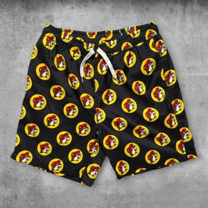 BUC-EES Men’s Swim Trunks L Drawstring Pockets Summer Funny Beaver Vacation - Picture 1 of 3