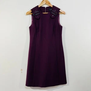 Cue A-Line Dress Purple Plum Buckle Accents 8 AU Corporate Office Wear - Bild 1 von 18