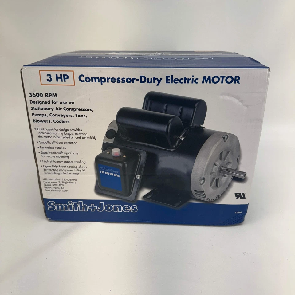 Smith Jones 3HP Compressor-Duty Electric Motor 57340