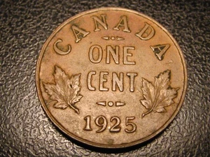 1925 Canadian Cent AU #2 - Picture 1 of 4