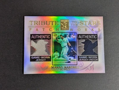 Manny Ramirez 2003 Topps Tribute To The Stars Patchworks Dual Jersey Patch /50 - Image 1 of 2