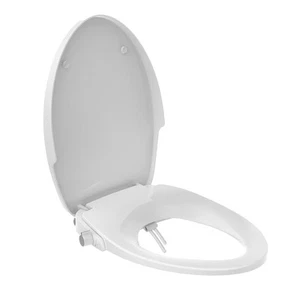 Non-Electric Bidet Toilet Seat - Fits Existing Elongated Toilets, White, Dual... - Picture 1 of 9