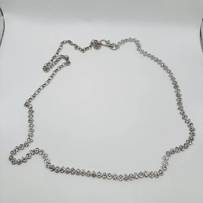 Cinturón Cadena Diamantes de Imitación Plata 46" Ajustable Cristal Cintura Cuerpo Joyería Festival Foto 1 de 4