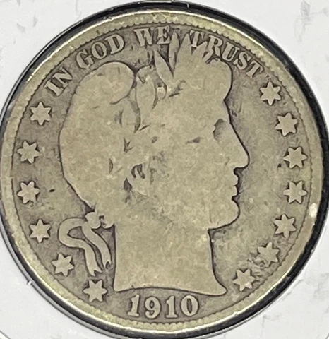 1910 S BARBER HALF DOLLAR 25 Cover