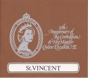 CARPETA de estampillas QEII 25 aniversario coronación 1978 MNH con 4 hojas San Vicente - Imagen 1 de 2