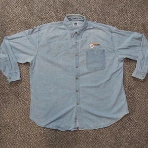 Pittsburg Steelers Denim Button Down Langarm Hemd Herren 2XL Lee Sport NFL - Bild 1 von 7