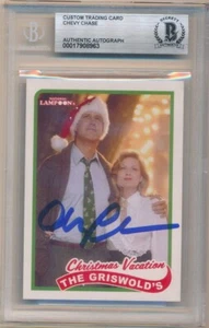 TARJETA COLECCIONABLE AUTOGRAFIADA FIRMADA POR CHEVY CHASE VACACIONES NAVIDAD BGS AUTÉNTICA AUTO - Imagen 1 de 2