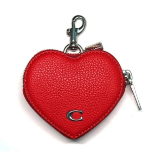 Nagoya Coach Heart Coin Purse Cp406 Red Bag Charm Ladies - Picture 1 of 8