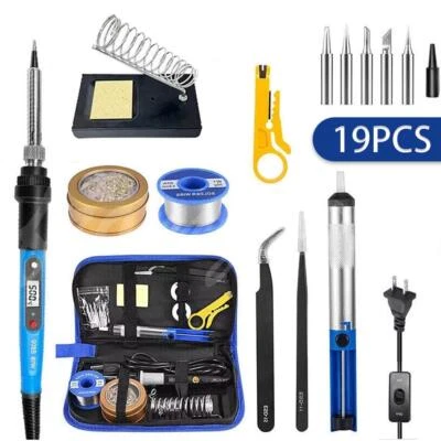 80W Electric Soldering Iron Welding Gun Tool Kit Solder Wire Desoldering Pump US