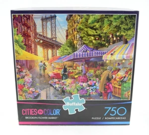 Buffalo Cities in Color Brooklyn Flower Market 750 Piece Jigsaw Puzzle 24"x18" - Picture 1 of 6