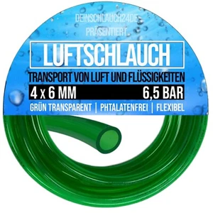 PVC Aquarium Luft Filter Wasser Filter Pumpe Schlauch grün-transparent 4 x 6mm - Bild 1 von 4
