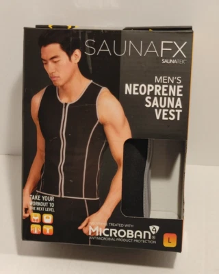 ¡NUEVO! SaunaTek SaunaFX - Chaleco de sauna de neopreno para hombre, talla grande, negro, poliéster Foto 1 de 4