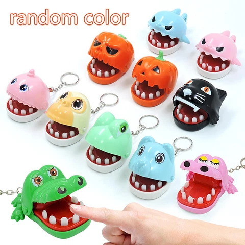 Cute Cartoon Biting Finger Game Toy Keychain Portable Bite Finger Funny Toy Cover