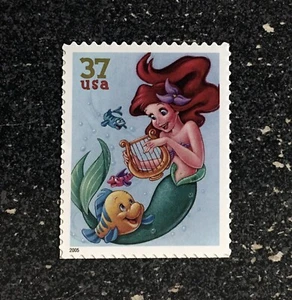 2005USA #3915 37c Art of Disney Celebration - Ariel & Flounder Single Mint - Picture 1 of 1