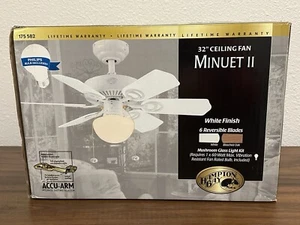 Hampton Bay Minuet 2 32” Ceiling Fan. White. 175 582. Brand New, Sealed. - Picture 1 of 6