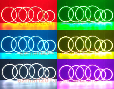 RGB LED halo rings for Nissan R35 GT-R GTR 15-24 headlight angel eye multi color - Imagem 1 de 4