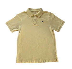 Vineyard Vines Boys M (12-14) Yellow Polo Shirt Whale Logo 100% Cotton - Picture 1 of 6