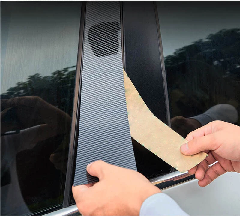 4PCS Carbon Fiber Window Pillar Posts Cover Decal Fits For Peugeot 307 2001-2008 — 第 1/4 张图片